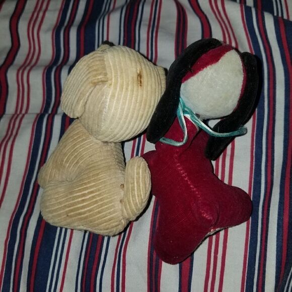 Plush Stuffed Toy Red Maroon Dog 1960's Holiday Fair Hedaya Carnival Prize+ - Picture 14 of 16